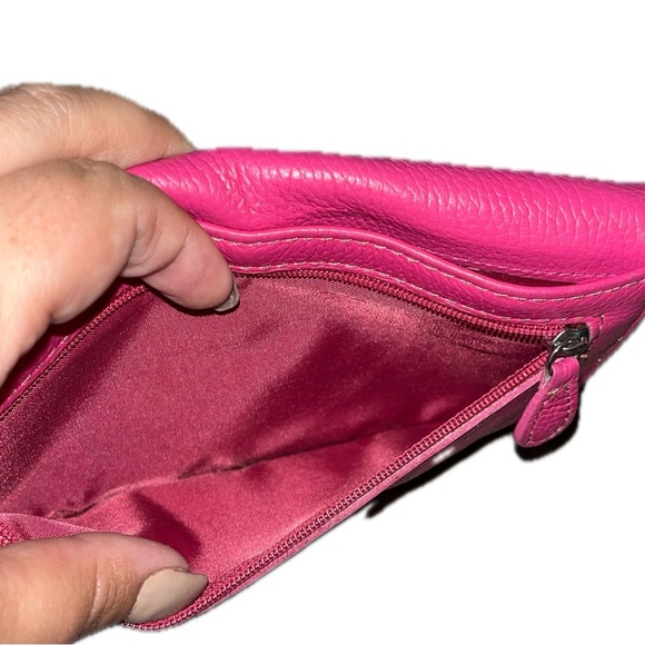 Pink Genuine Leather Women's Clutch - Picture 15 of 16